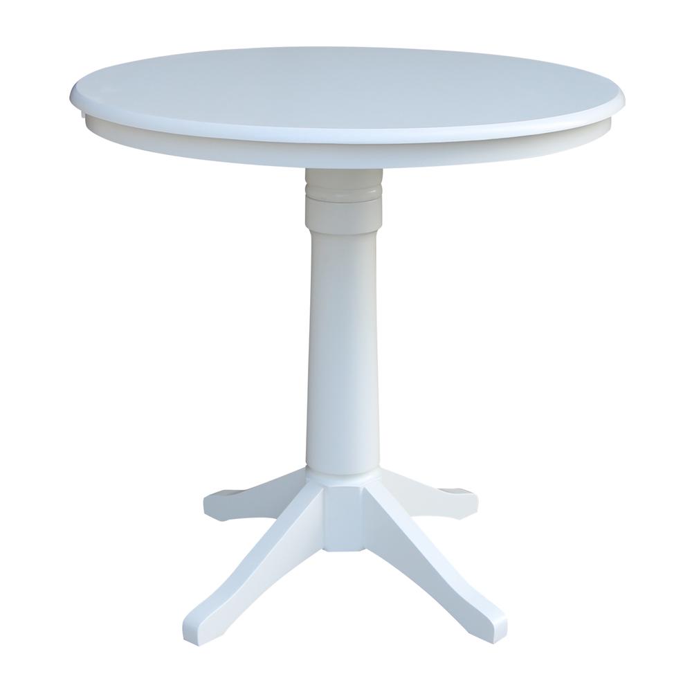 36" Round Top Pedestal Table - 28.9"H, White. Picture 35