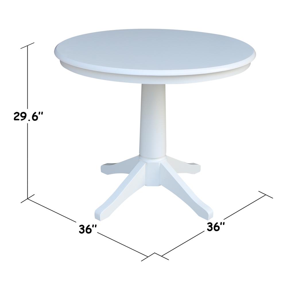 36" Round Top Pedestal Table - 28.9"H, White. Picture 25