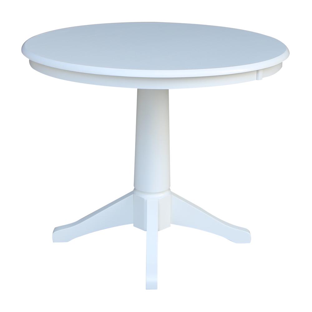 36" Round Top Pedestal Table - 28.9"H, White. Picture 26
