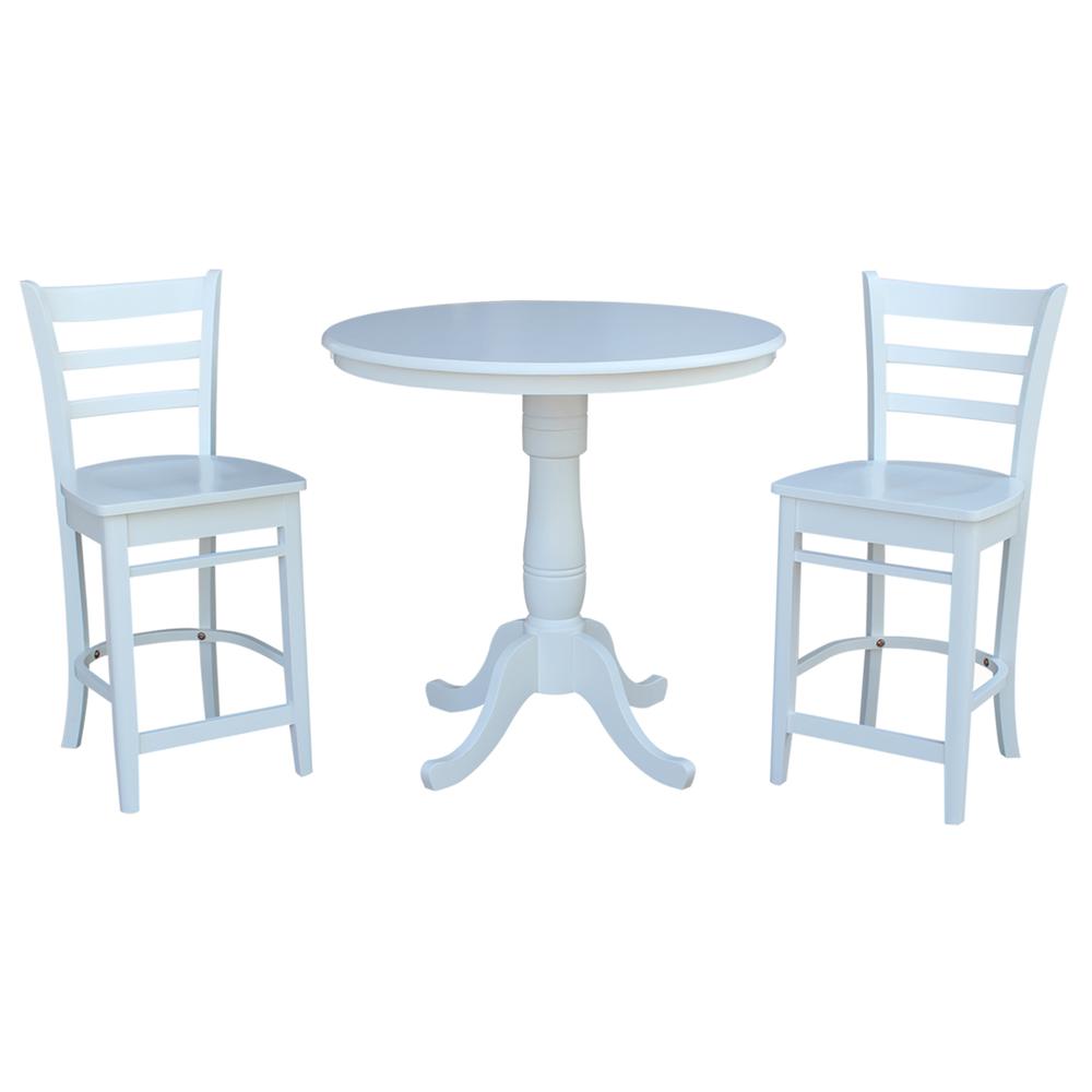 36" Round Top Pedestal Table - 28.9"H, White. Picture 46