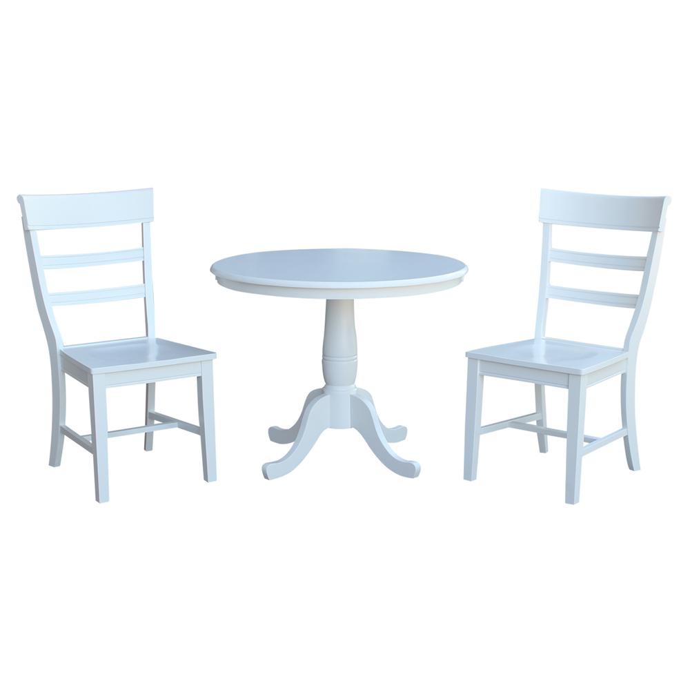 36" Round Top Pedestal Table - 28.9"H, White. Picture 57
