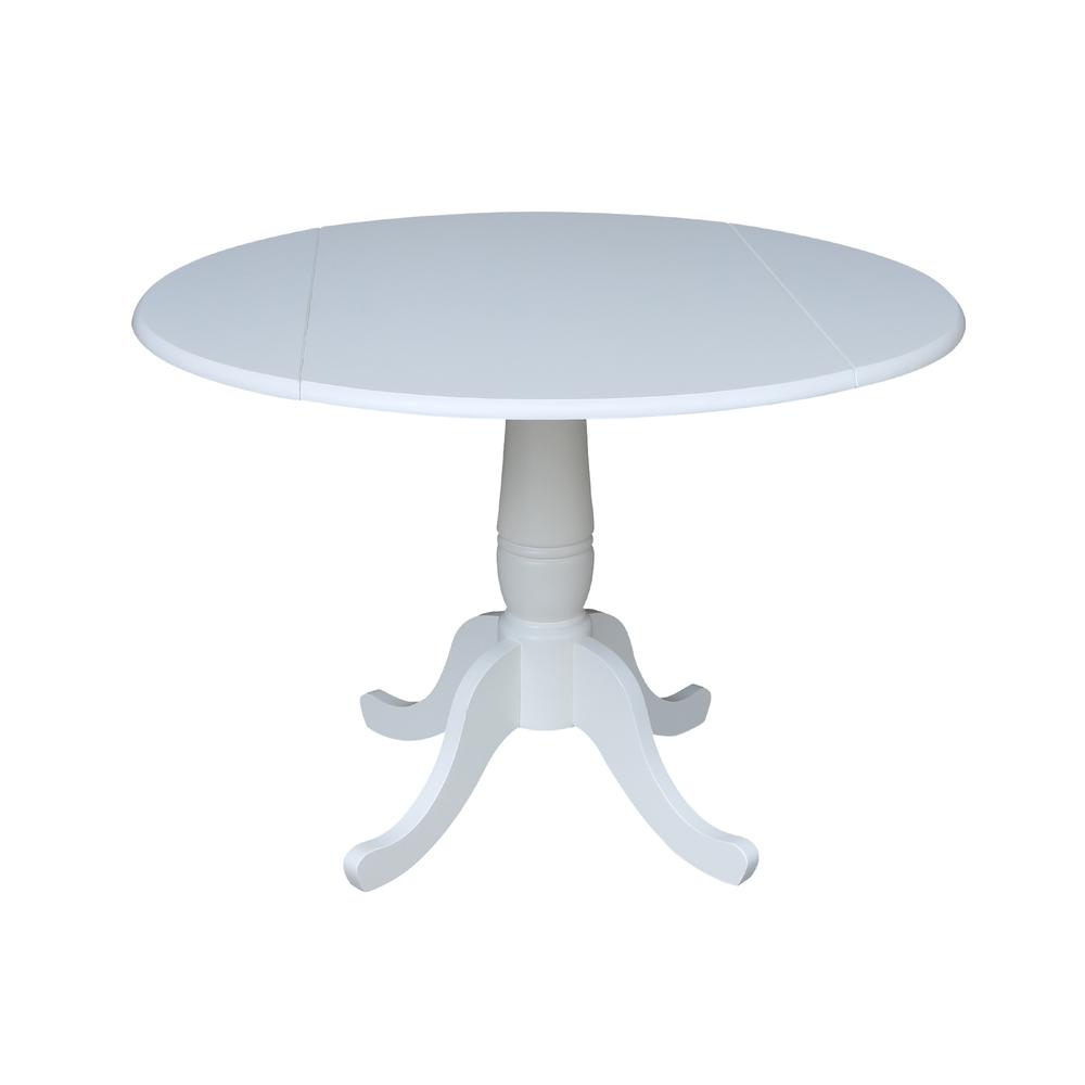 42 In Round dual drop Leaf Pedestal Table - 29.5 "H, White. Picture 89