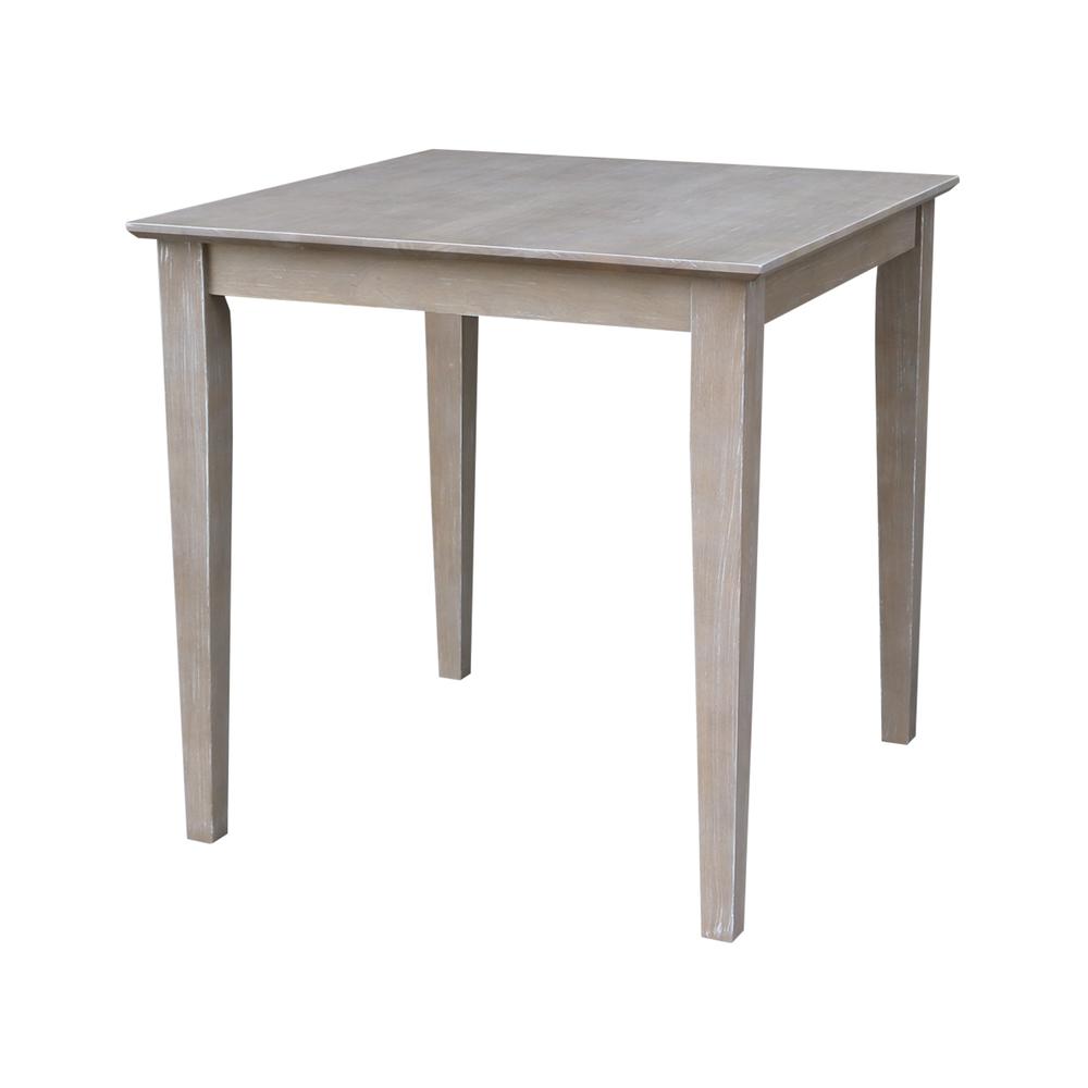 Solid Wood Top Table - Dining Height, Washed Gray Taupe. Picture 6