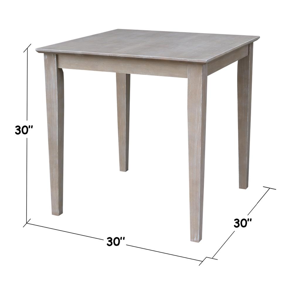 Solid Wood Top Table - Dining Height, Washed Gray Taupe. Picture 1