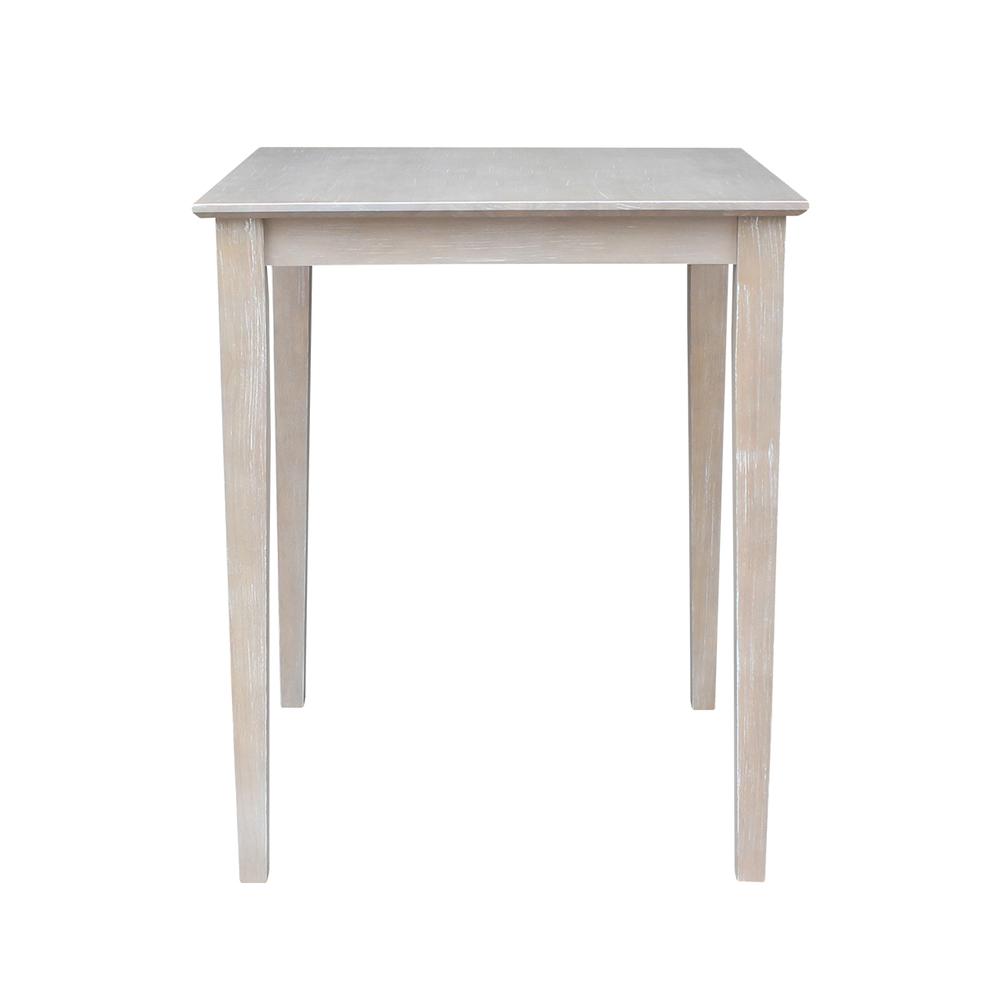Solid Wood Top Table - Counter Height, Washed Gray Taupe. Picture 2