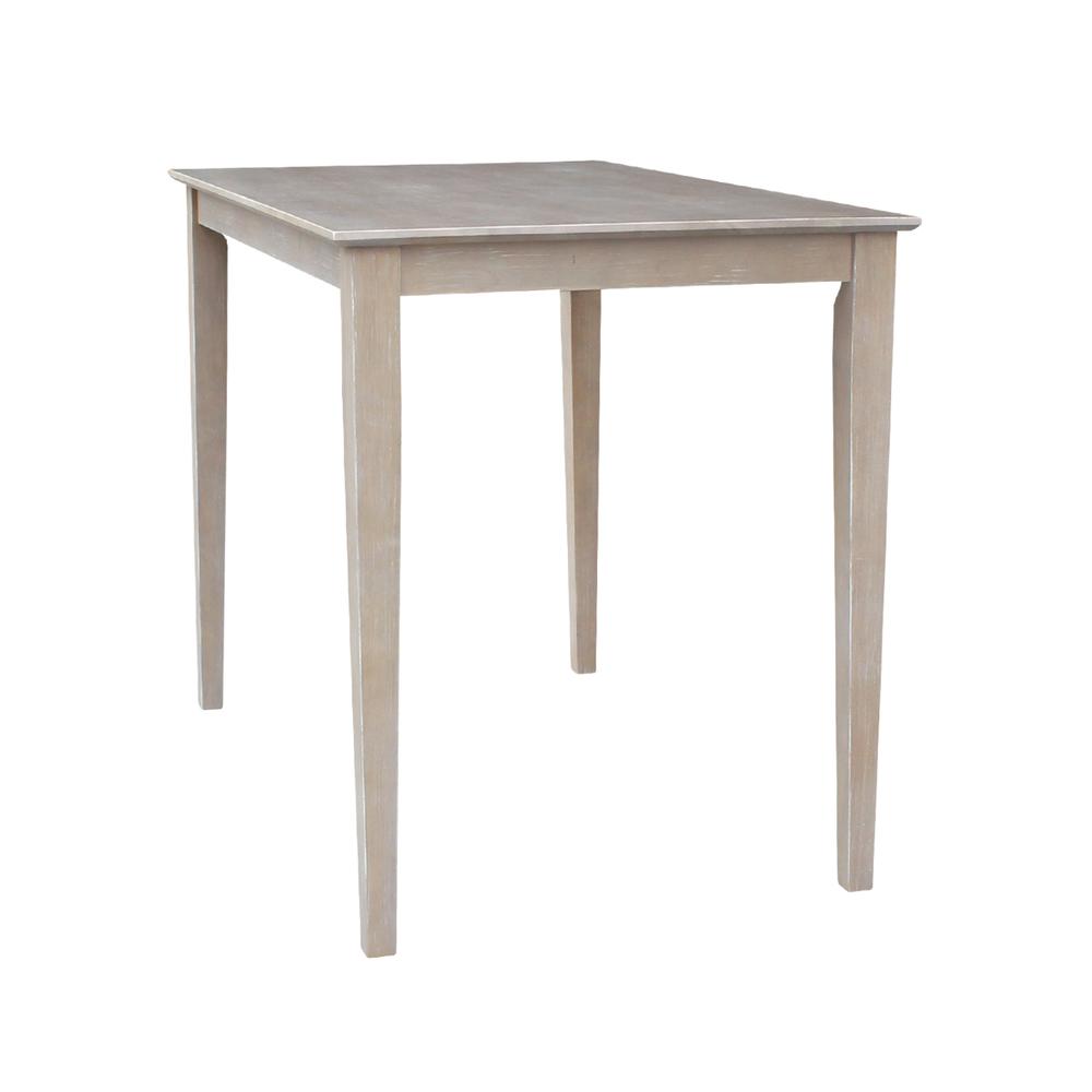 Solid Wood Top Table - Counter Height, Washed Gray Taupe. Picture 3