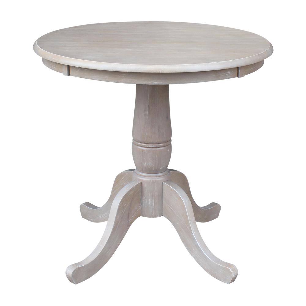30" Round Top Pedestal Table - 28.9"H, Washed Gray Taupe. Picture 55