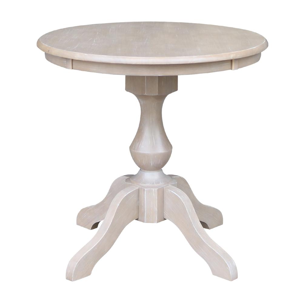 30" Round Top Pedestal Table - 28.9"H, Washed Gray Taupe. Picture 12