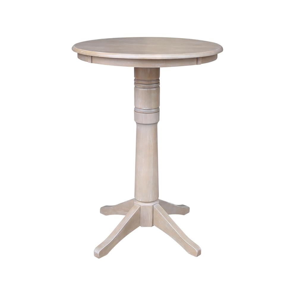 30" Round Top Pedestal Table - 28.9"H, Washed Gray Taupe. Picture 36