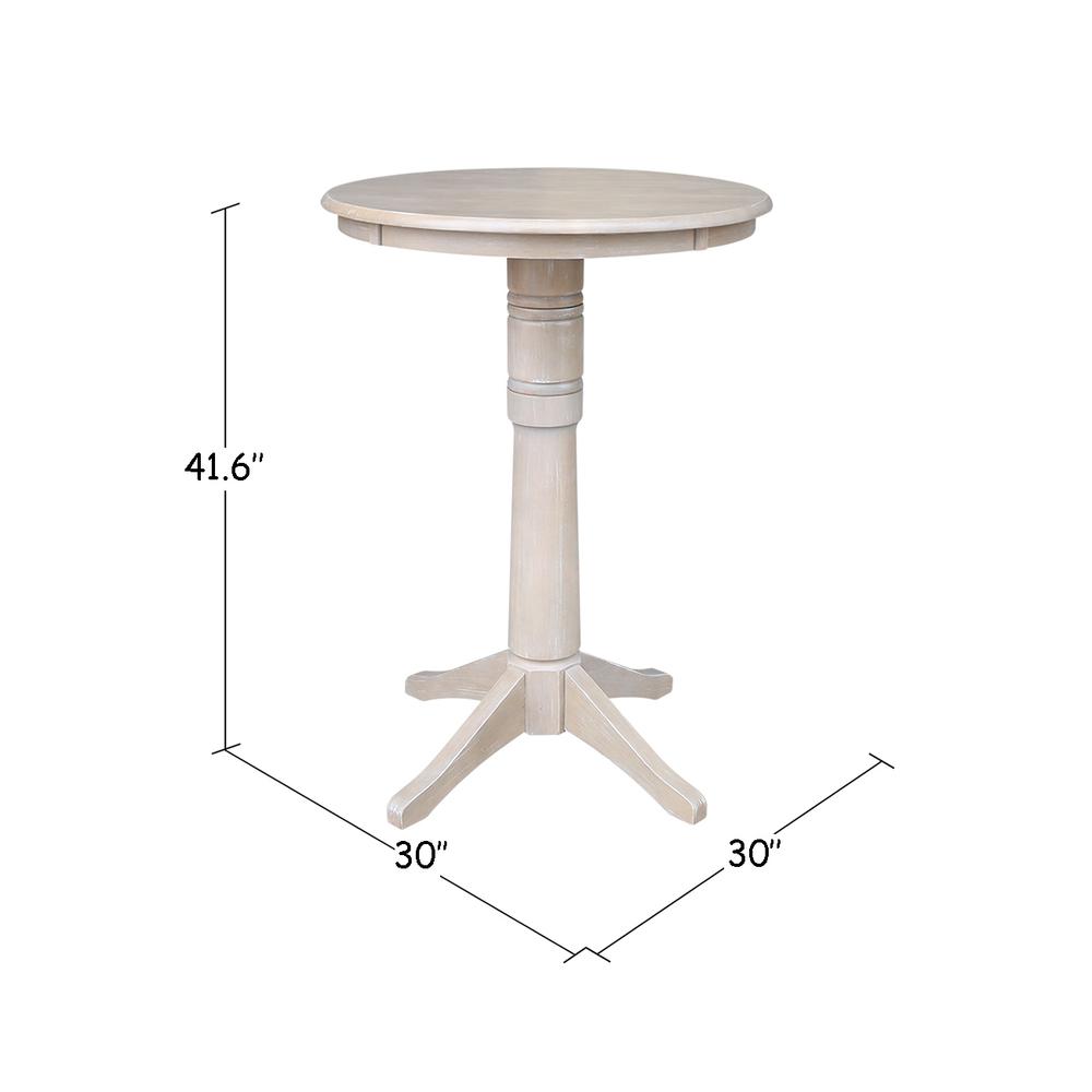 30" Round Top Pedestal Table - 28.9"H, Washed Gray Taupe. Picture 32