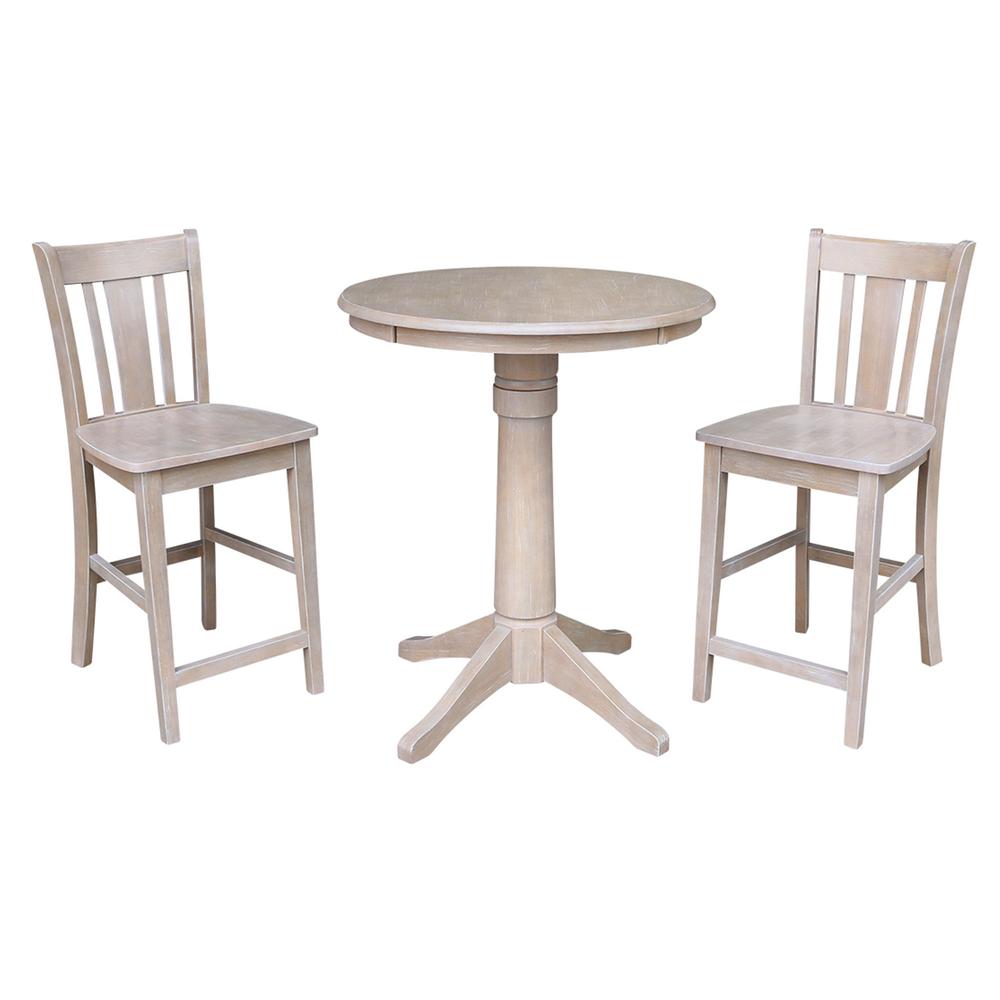 30" Round Top Pedestal Table - 28.9"H, Washed Gray Taupe. Picture 37