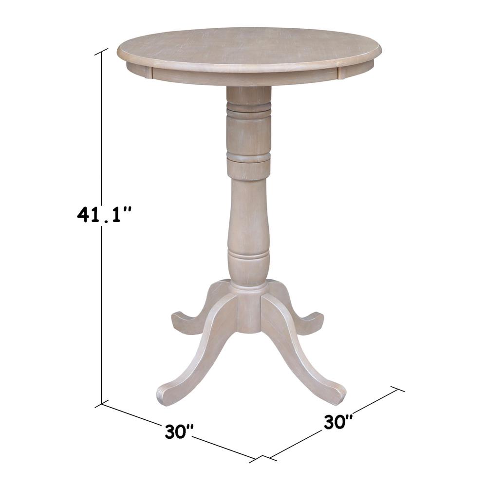 30" Round Pedestal Bar Height Table With 2 San Remo  Bar Height Stools. Picture 4