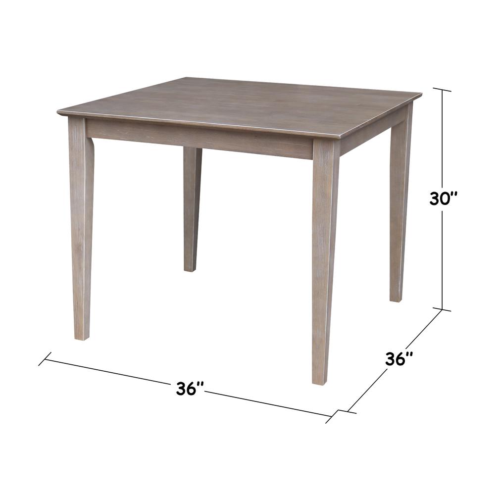 Solid Wood Top Table - Dining Height, Washed Gray Taupe. Picture 1