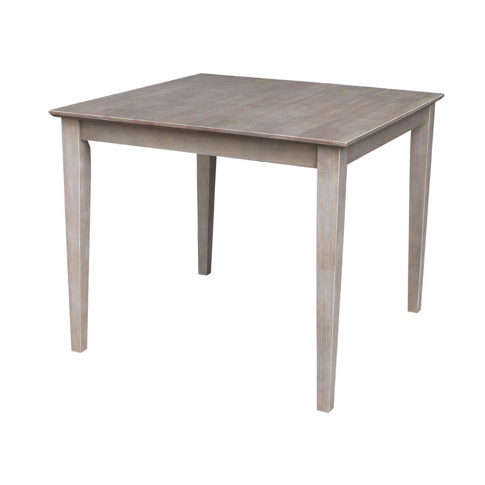 Solid Wood Top Table - Dining Height, Washed Gray Taupe. Picture 4
