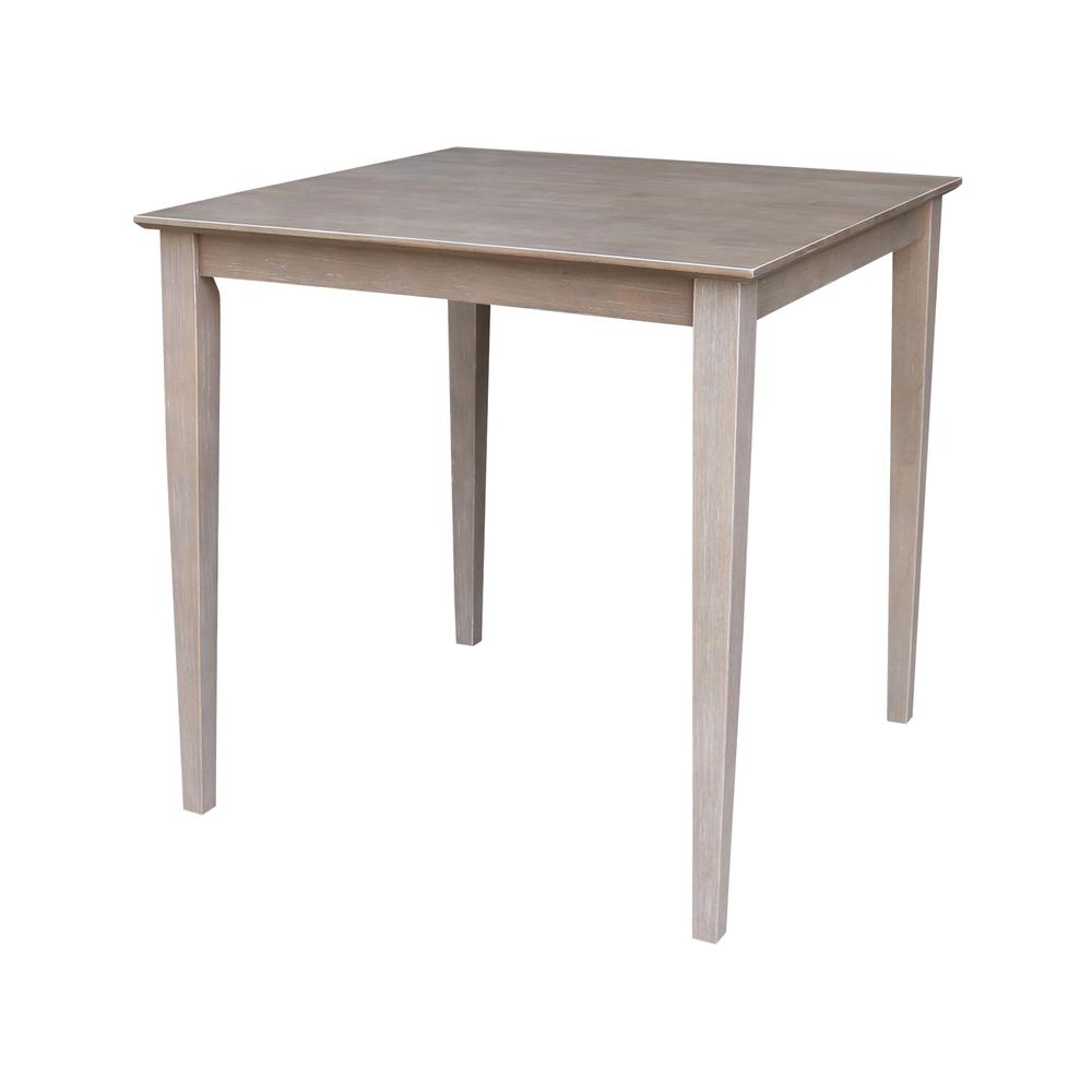 Solid Wood Top Table - Counter Height, Washed Gray Taupe. Picture 5