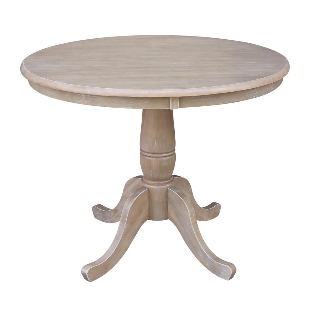 36" Round Top Pedestal Table - 28.9"H, Washed Gray Taupe. Picture 48