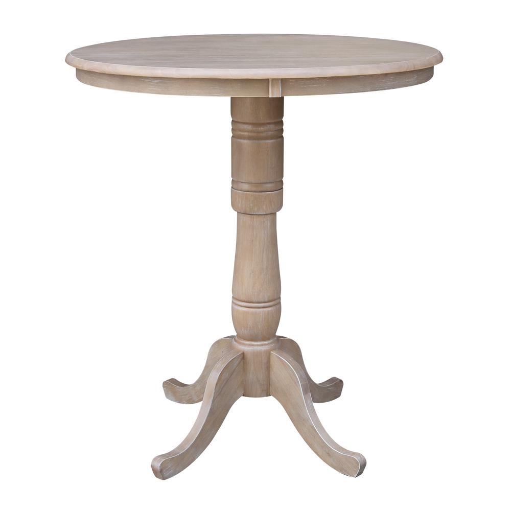 36" Round Top Pedestal Table - 28.9"H, Washed Gray Taupe. Picture 43