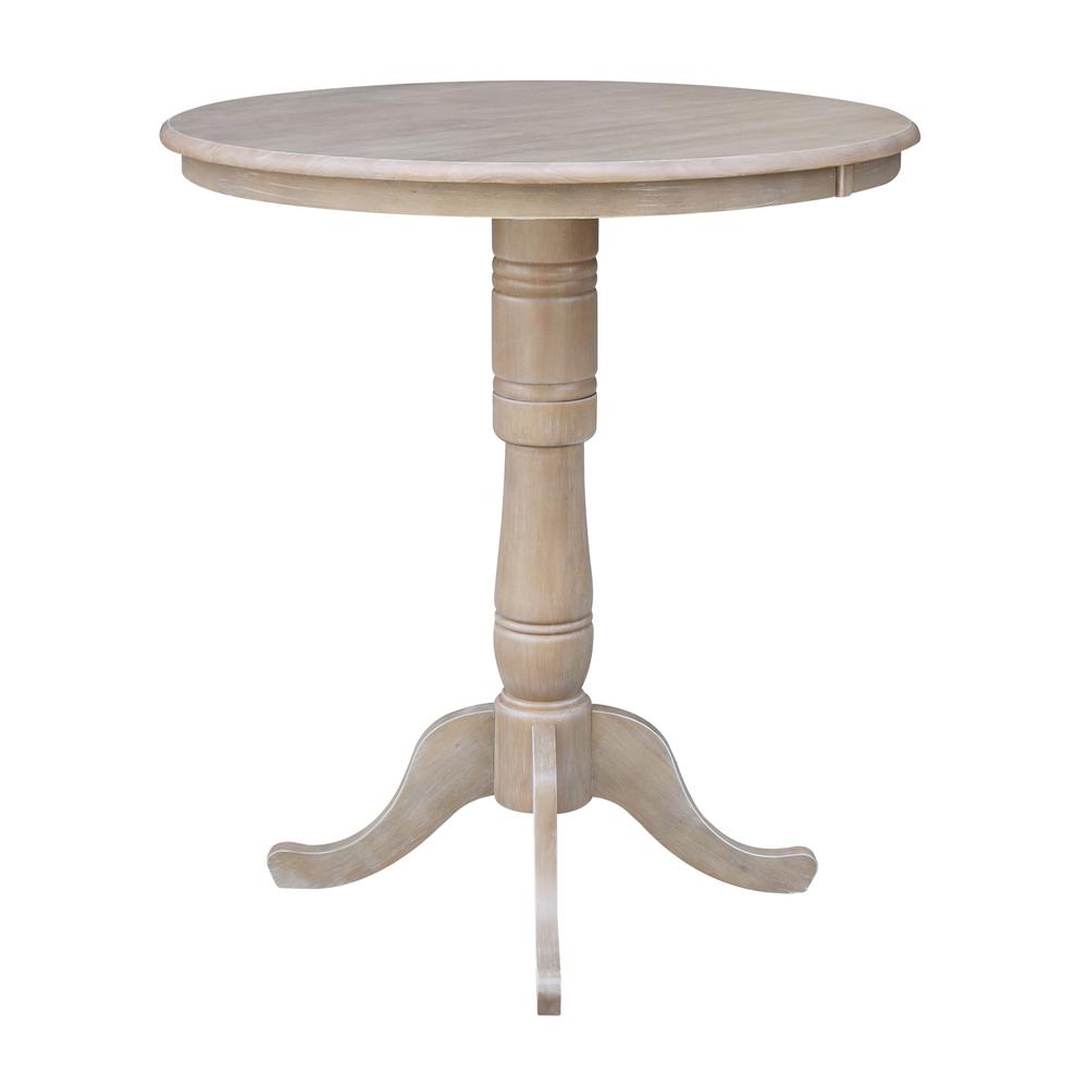 36" Round Top Pedestal Table - 28.9"H, Washed Gray Taupe. Picture 41