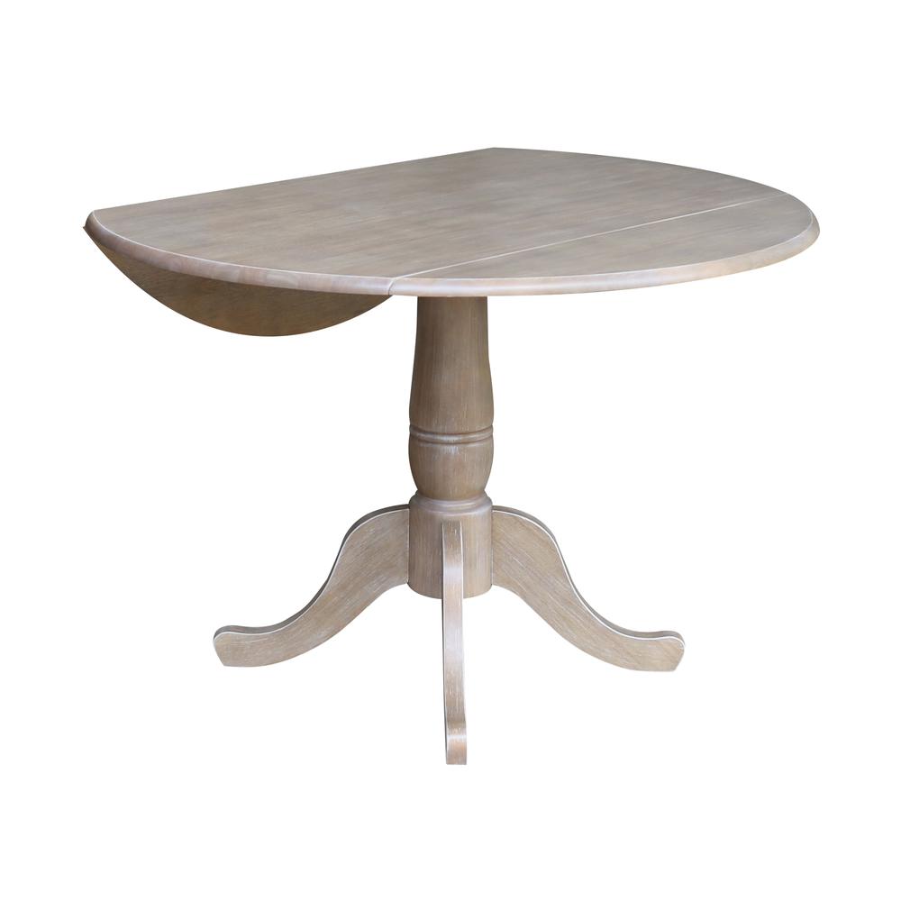 42" Round Dual Drop Leaf Pedestal Table - 29.5"H. Picture 3