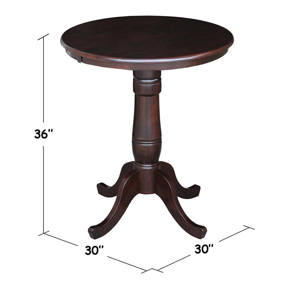 30" Round Top Pedestal Table - 28.9"H, Rich Mocha. Picture 31
