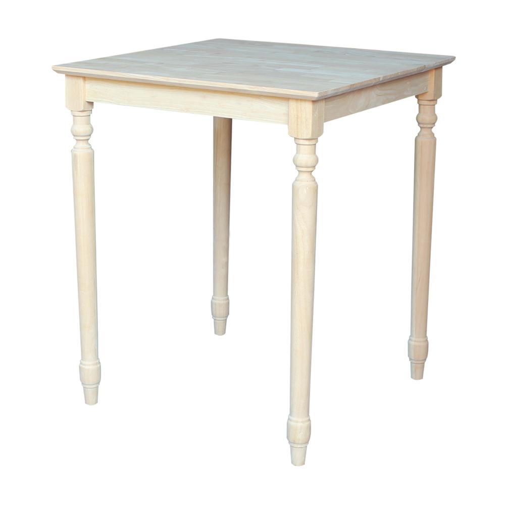 Solid Wood Top Table - Turned Legs. Picture 1