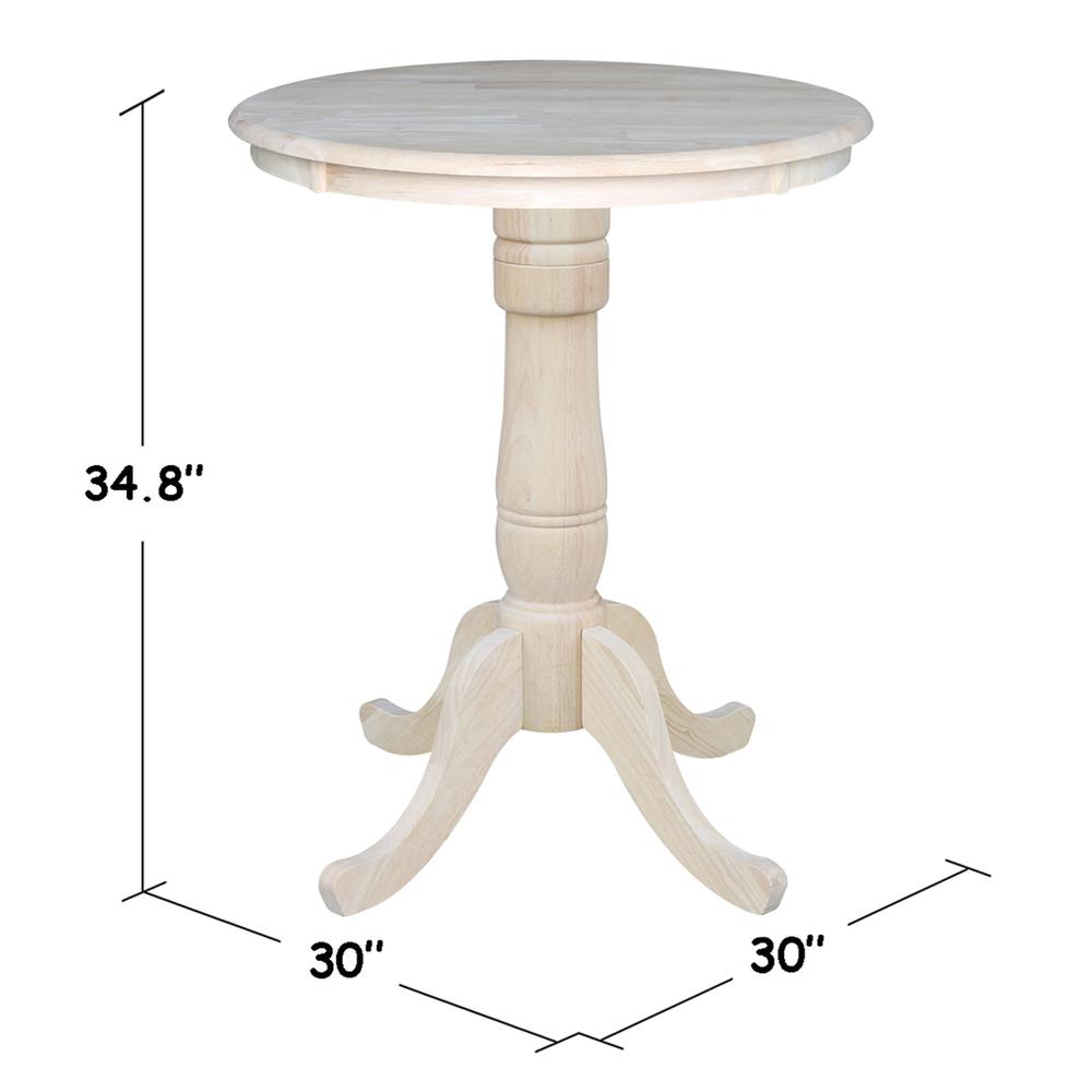 30" Round Top Pedestal Table - 28.9"H, Unfinished. Picture 39