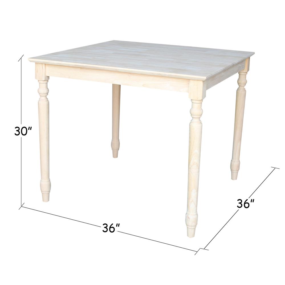 Solid Wood Top Table - Turned Legs. Picture 1