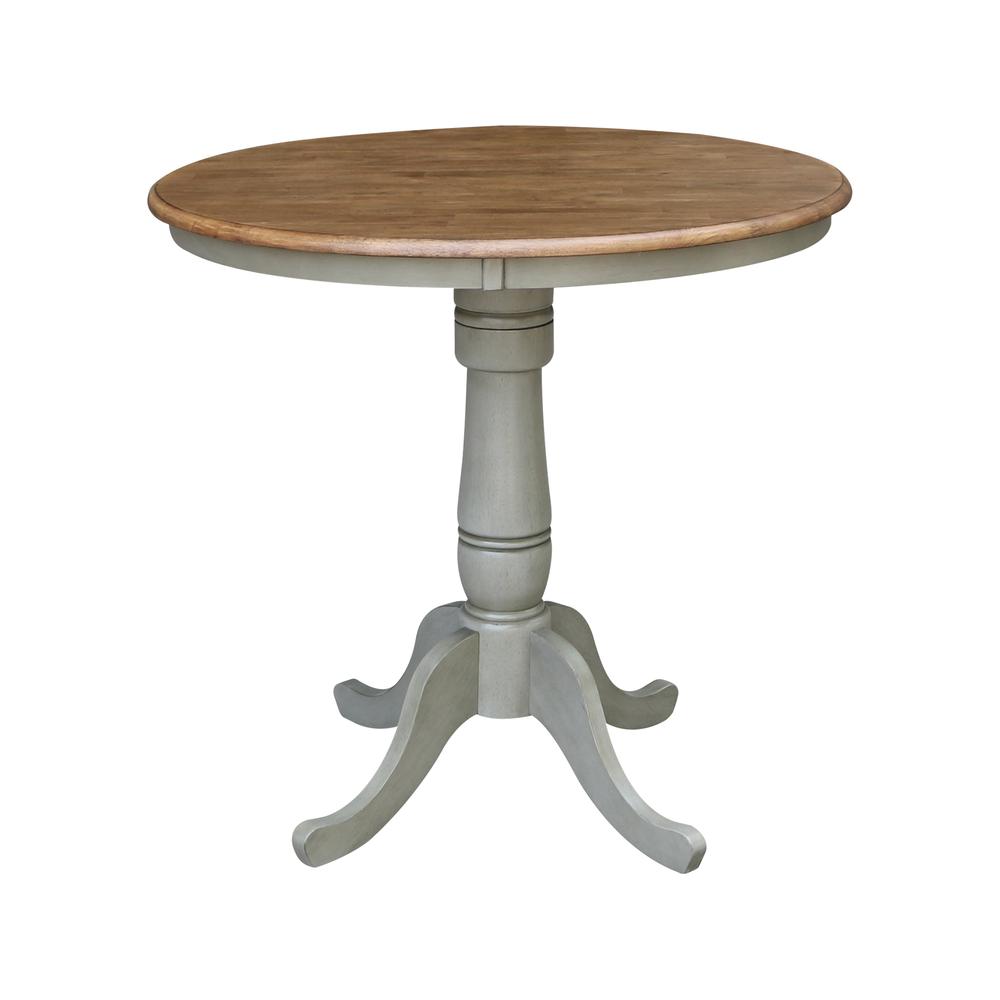 36" Round Pedestal Gathering Height Table With 2 San Remo Counter Height Stools. Picture 2