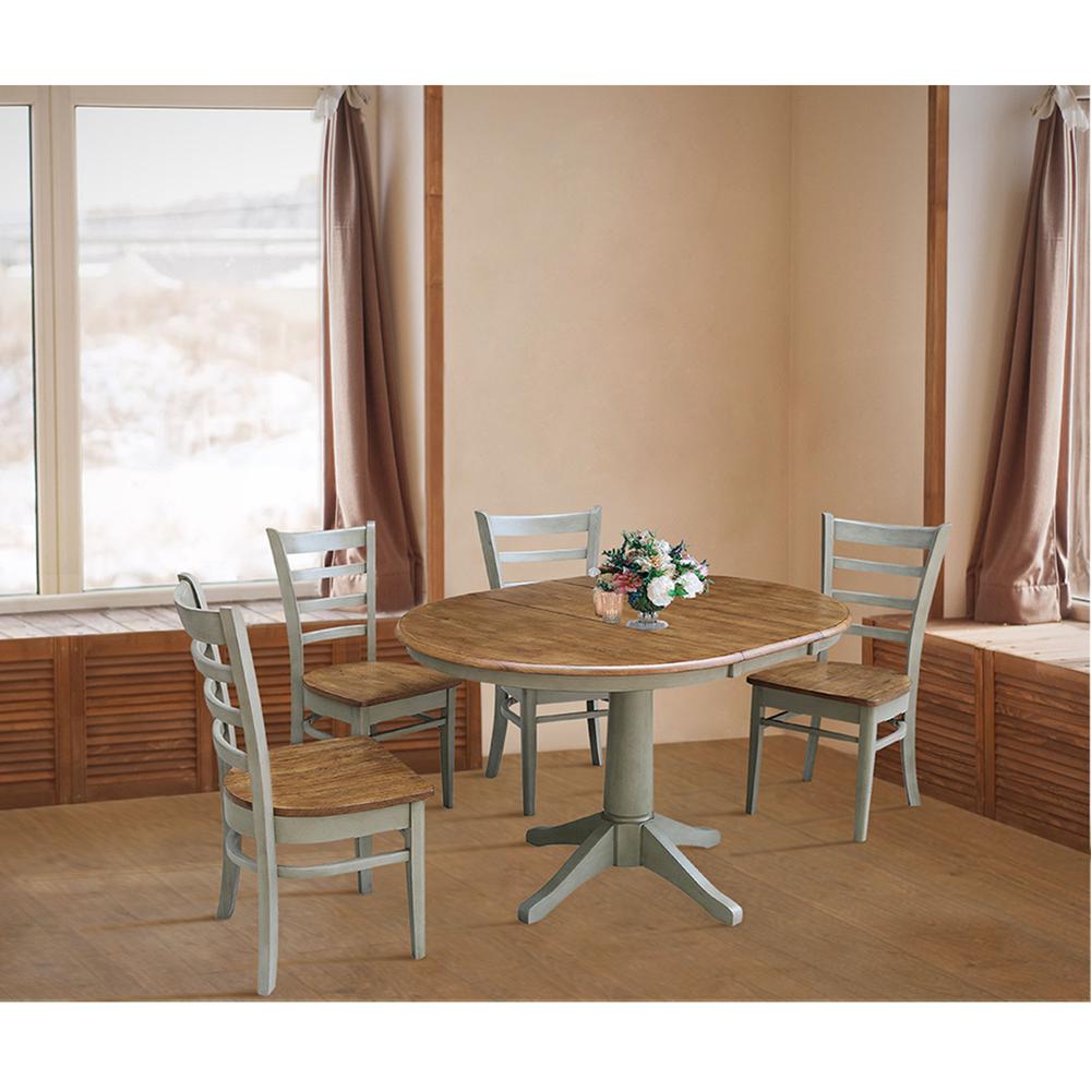 36" Round Extension Dining Table With 4 Emily Chairs - Set of 5 Pieces. Picture 4