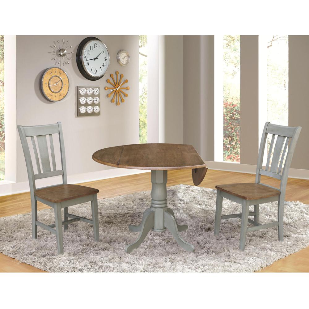 42" Dual Drop Leaf Table With 2 San Remo Side Chairs - Set of 3 Pieces. Picture 7