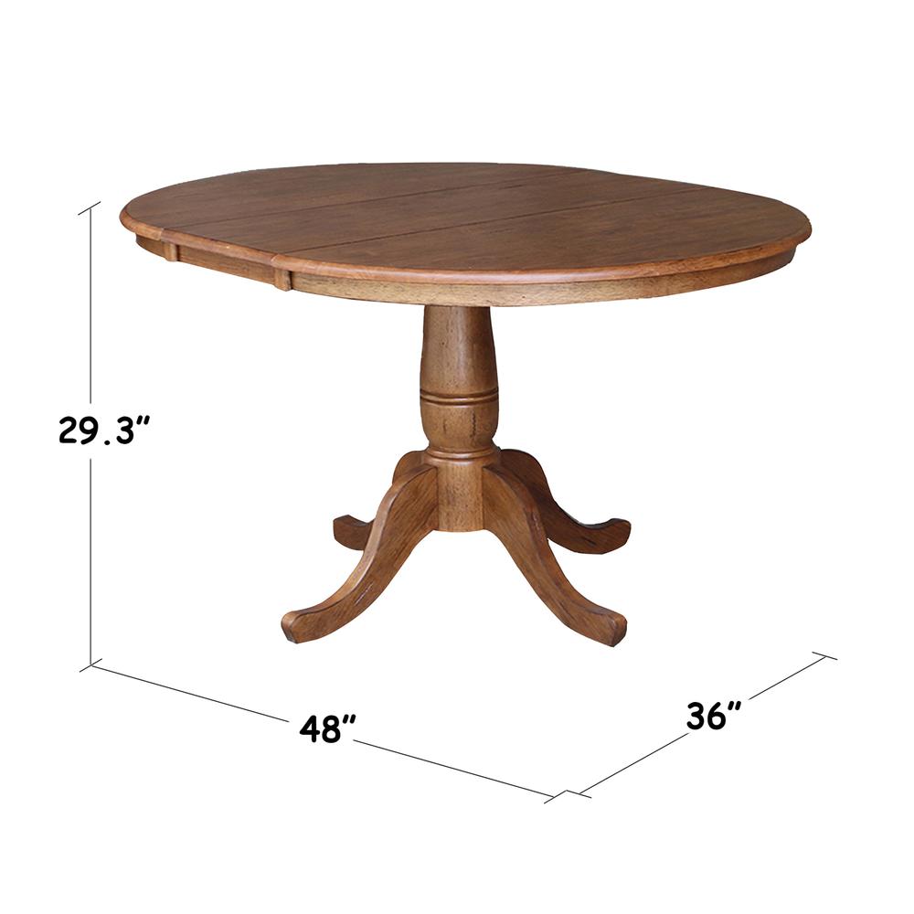 36" Round Top Pedestal Table with 12" Leaf - 29.3" H- 55722. Picture 9