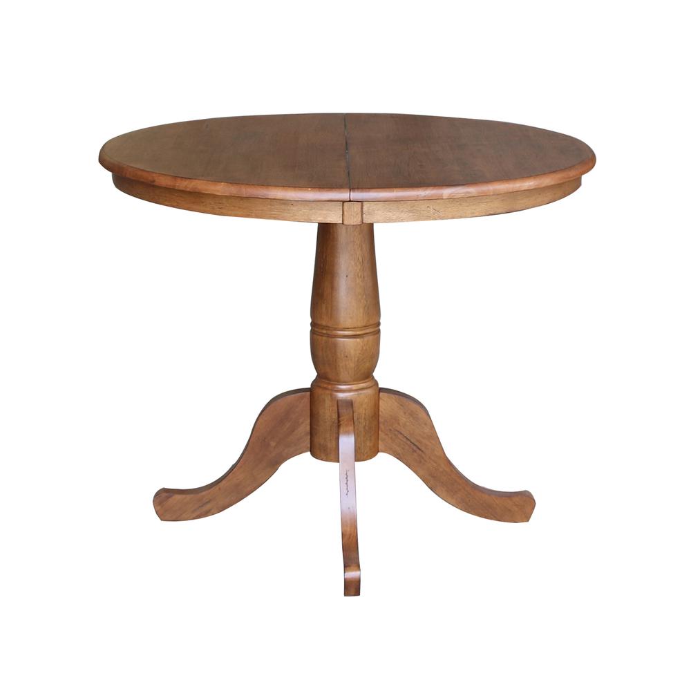 36" Round Top Pedestal Table with 12" Leaf - 29.3" H- 55722. Picture 2