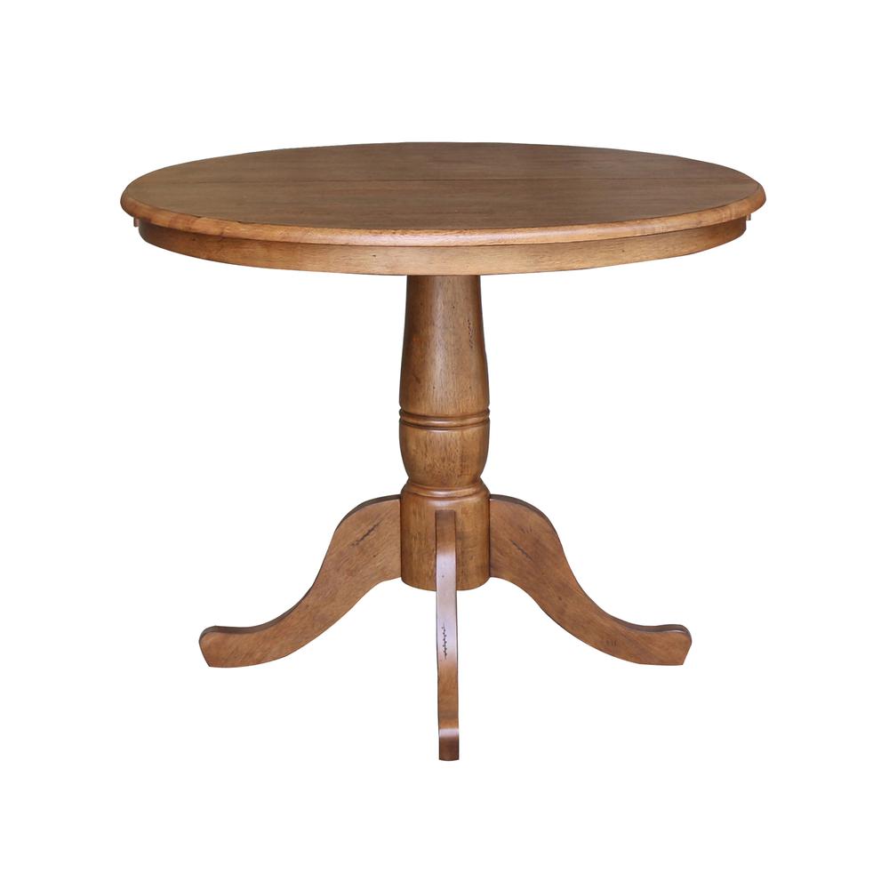36" Round Top Pedestal Table with 12" Leaf - 29.3" H- 55722. Picture 3