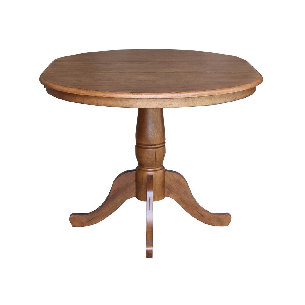 36" Round Top Pedestal Table with 12" Leaf - 29.3" H- 55722. Picture 4