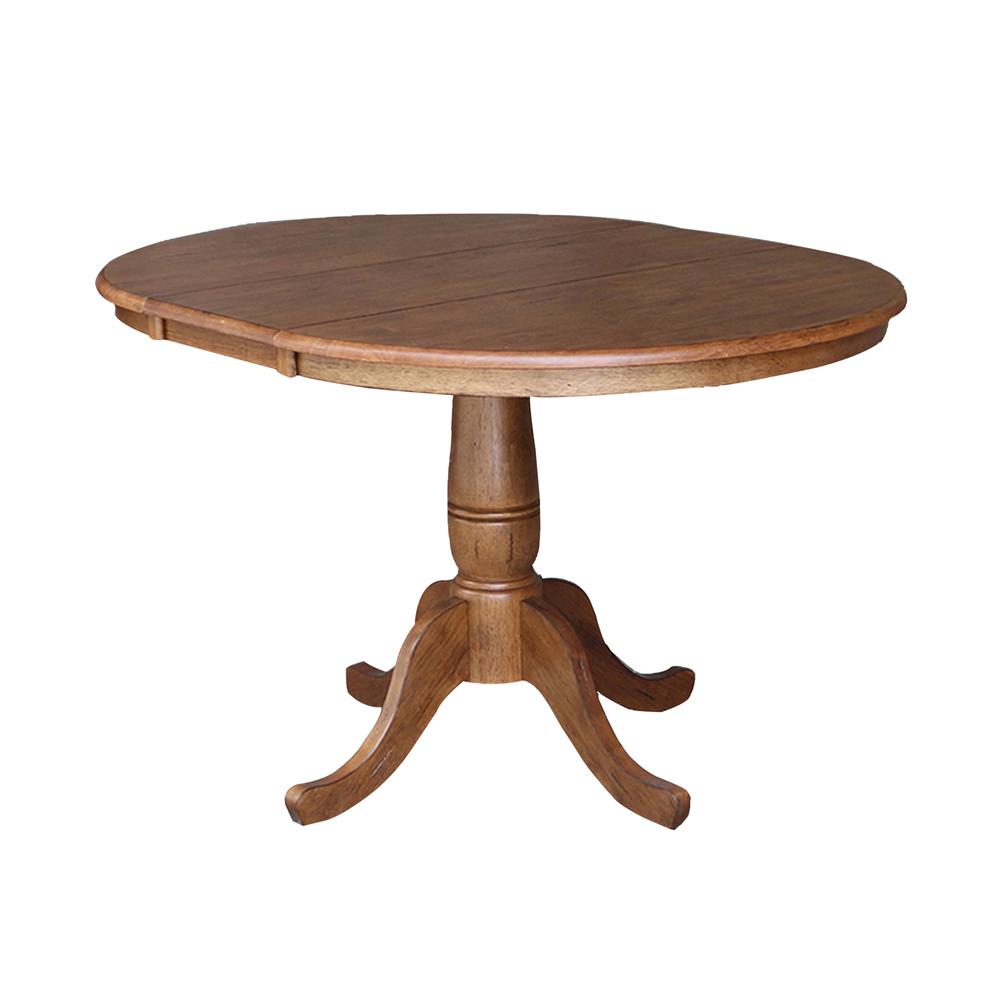 36" Round Top Pedestal Table with 12" Leaf - 29.3" H- 55722. Picture 5