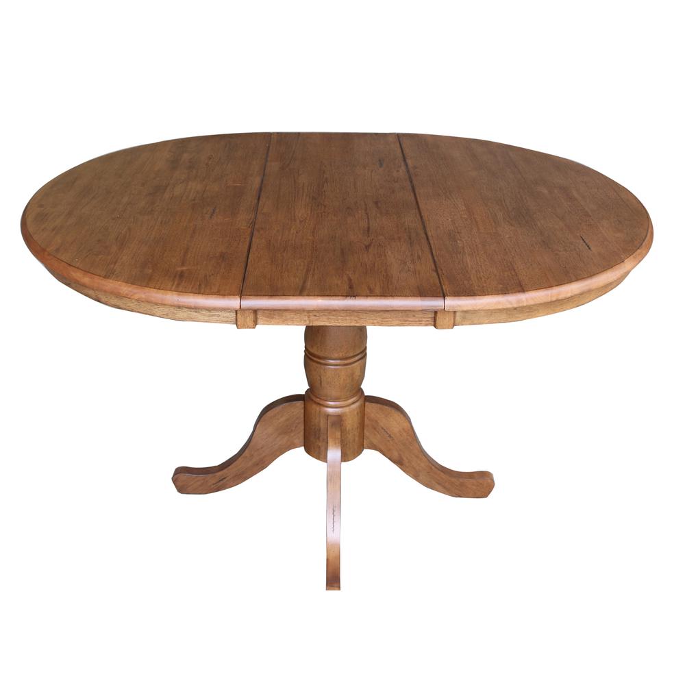 36" Round Top Pedestal Table with 12" Leaf - 29.3" H- 55722. Picture 8