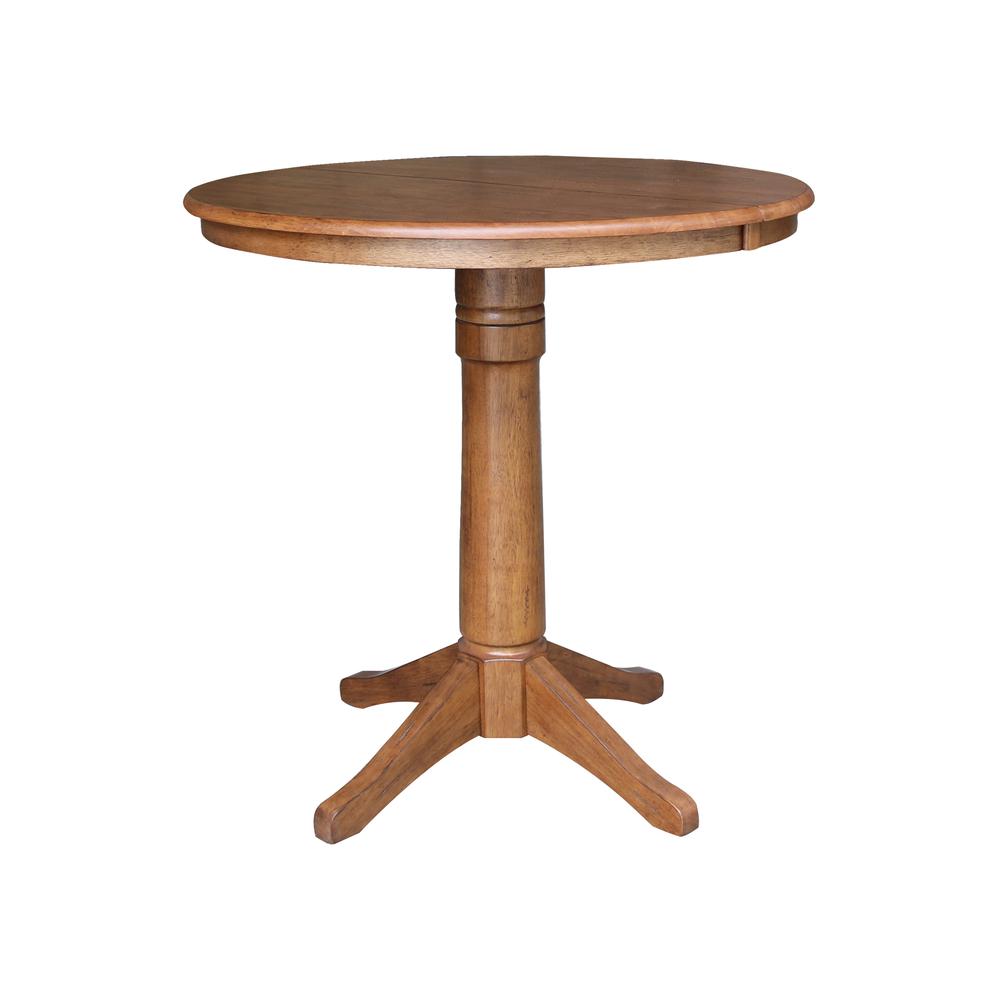 36" Round Top Pedestal Table with 12" Leaf - 36.1" H- 557387. Picture 1
