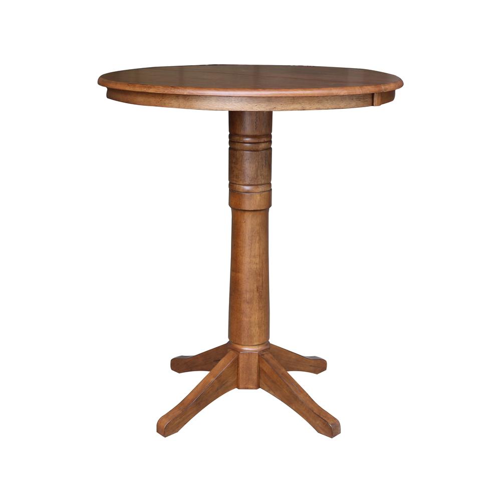 36" Round Top Pedestal Table with 12" Leaf - 42.1" H- 557394. Picture 1