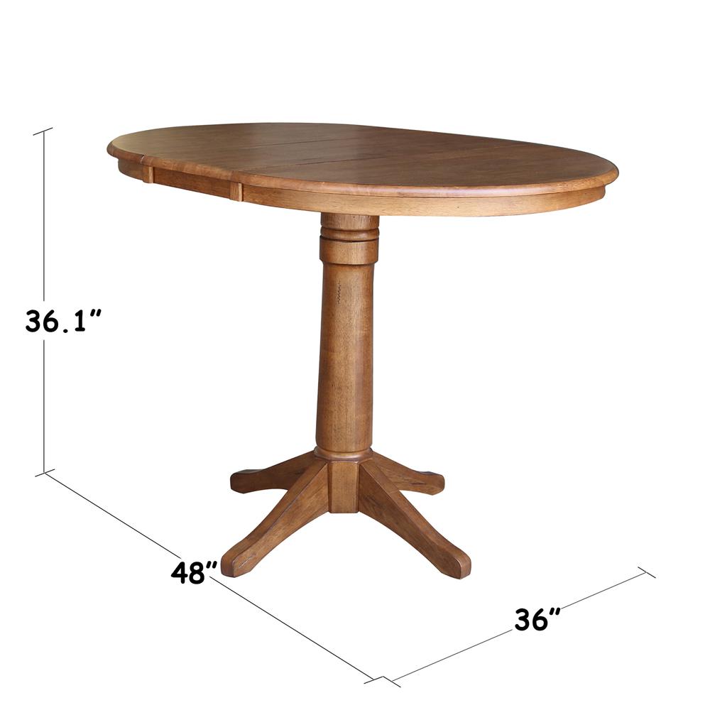 36" Round Top Pedestal Table with 12" Leaf - 36.1" H- 557387. Picture 9