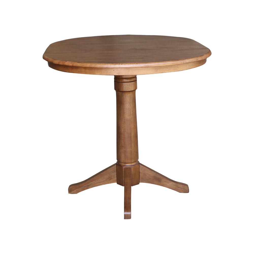 36" Round Top Pedestal Table with 12" Leaf - 36.1" H- 557387. Picture 6