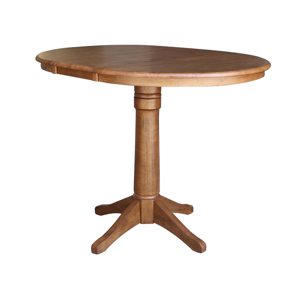 36" Round Top Pedestal Table with 12" Leaf - 36.1" H- 557387. Picture 2
