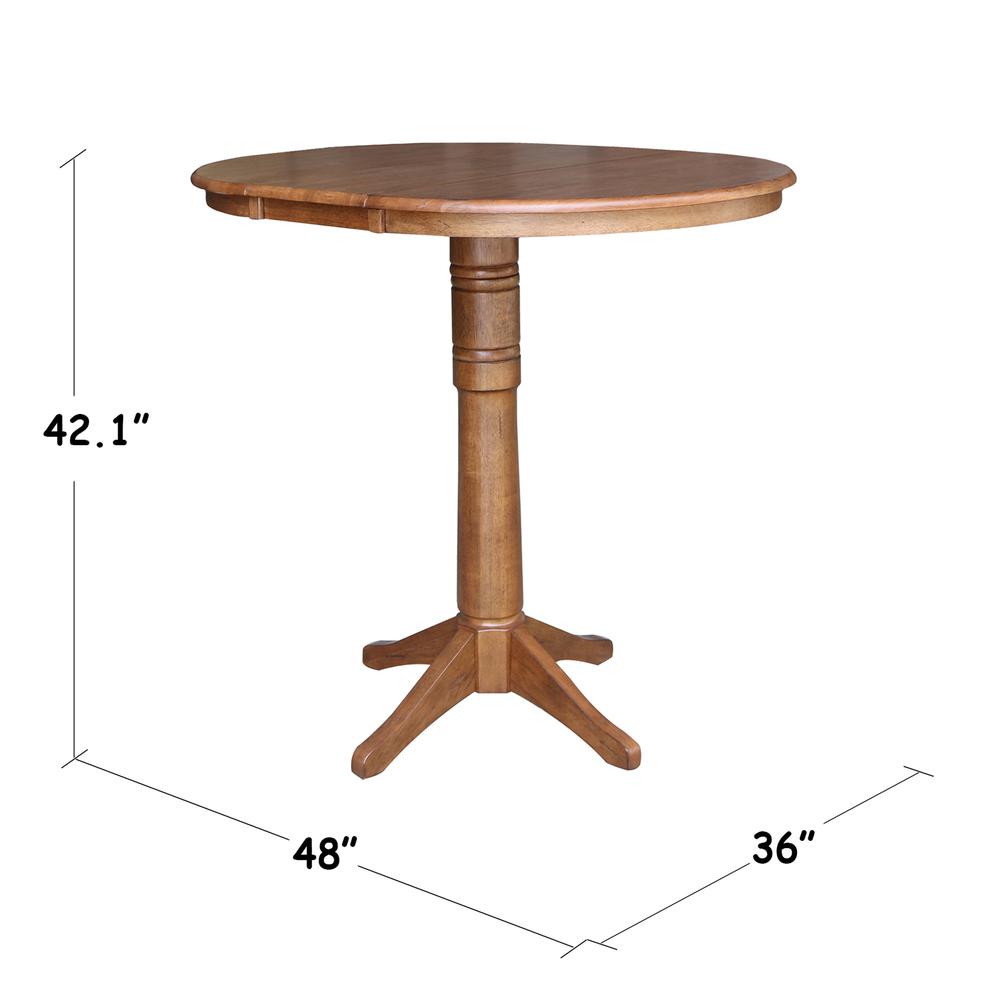 36" Round Top Pedestal Table with 12" Leaf - 42.1" H- 557394. Picture 9