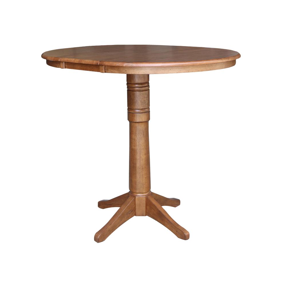 36" Round Top Pedestal Table with 12" Leaf - 42.1" H- 557394. Picture 2