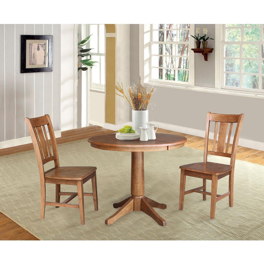 36" Round Extension Dining Table with 2 Chairs- 5574. Picture 3