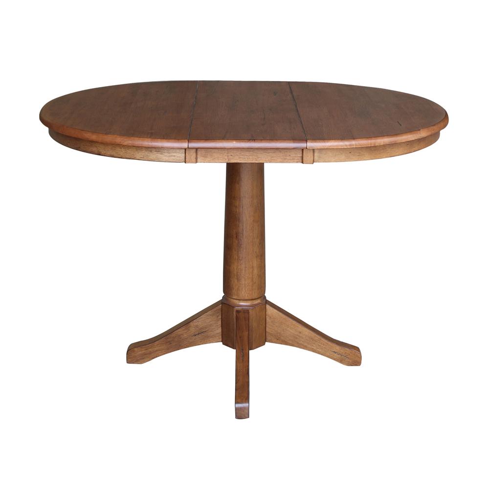 36" Round Extension Dining Table with 4 Chairs- 557417. Picture 2