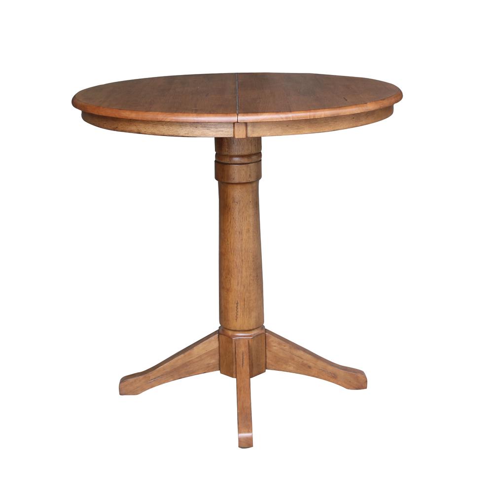 36" Round Extension Dining Table with 2 San Remo Stools- 557462. Picture 2