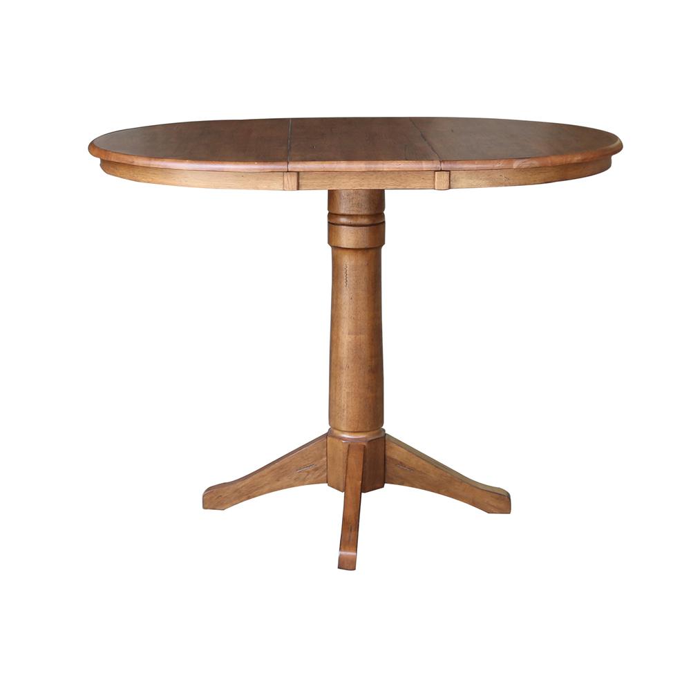 36" Round Extension Dining Table with 4 San Remo Stools- 557479. Picture 2