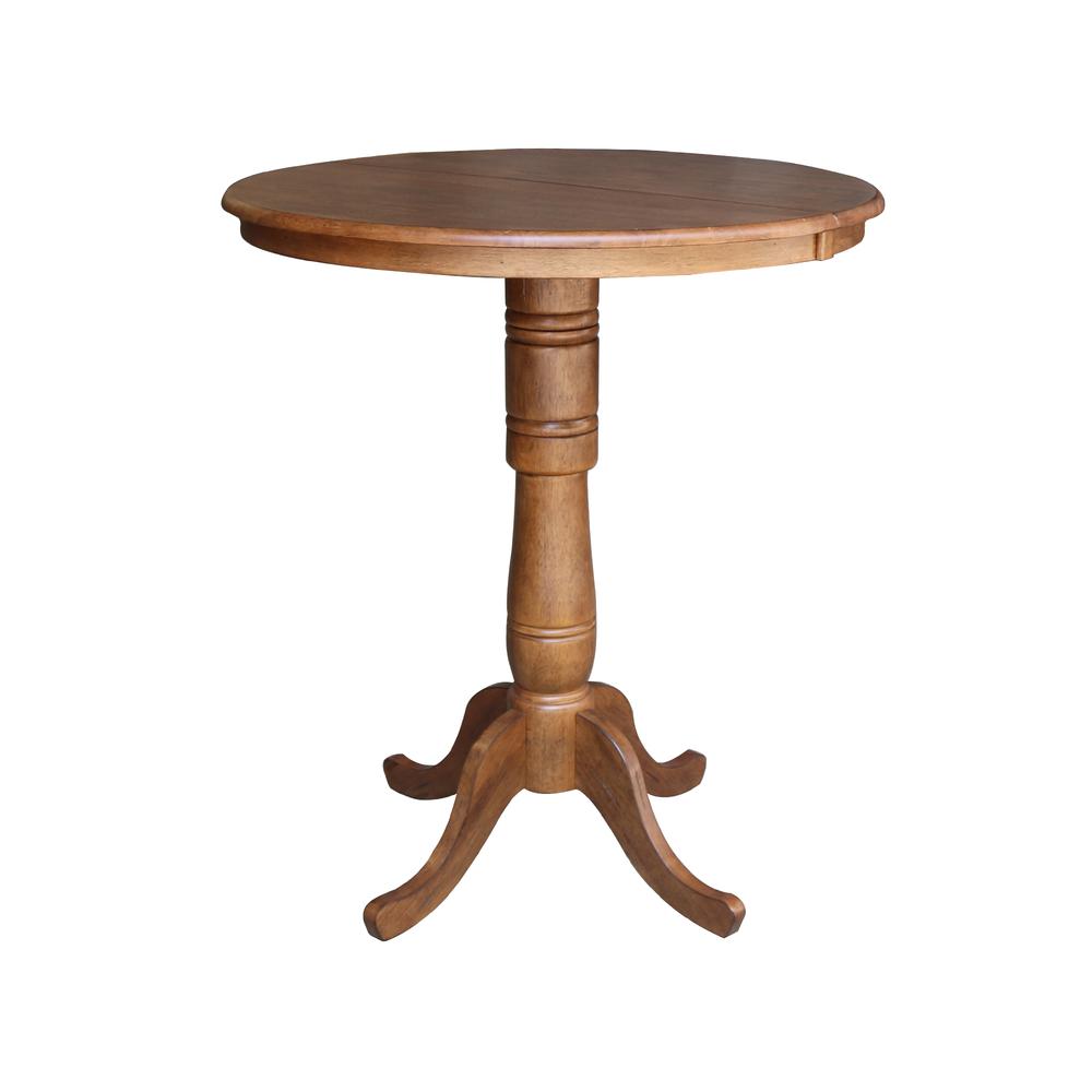 36" Round Top Pedestal Table with 12" Leaf - 41.3" H- 557226. Picture 1