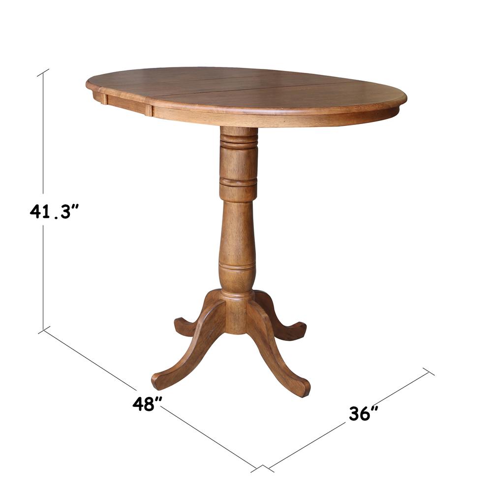 36" Round Top Pedestal Table with 12" Leaf - 41.3" H- 557226. Picture 9