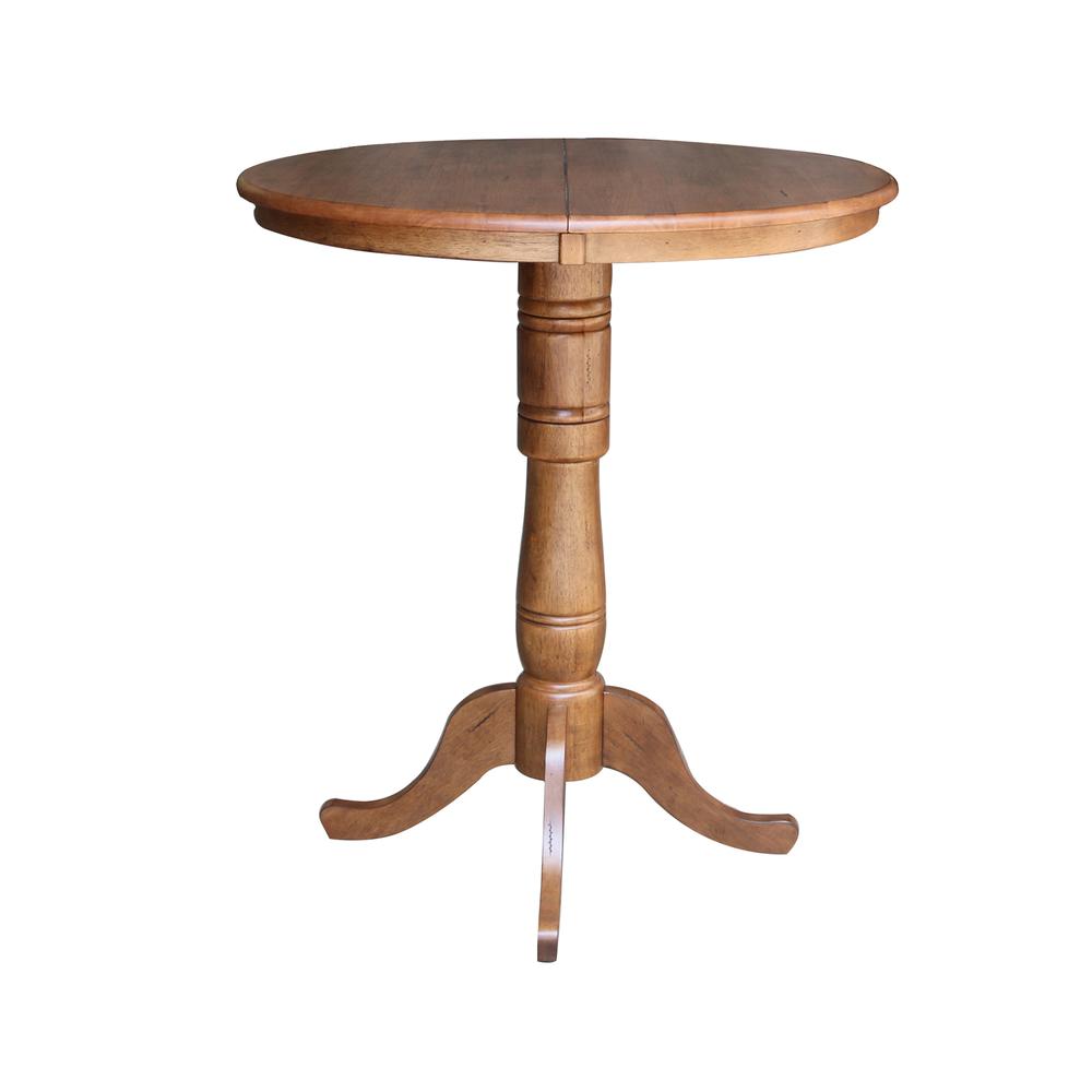 36" Round Top Pedestal Table with 12" Leaf - 41.3" H- 557226. Picture 2